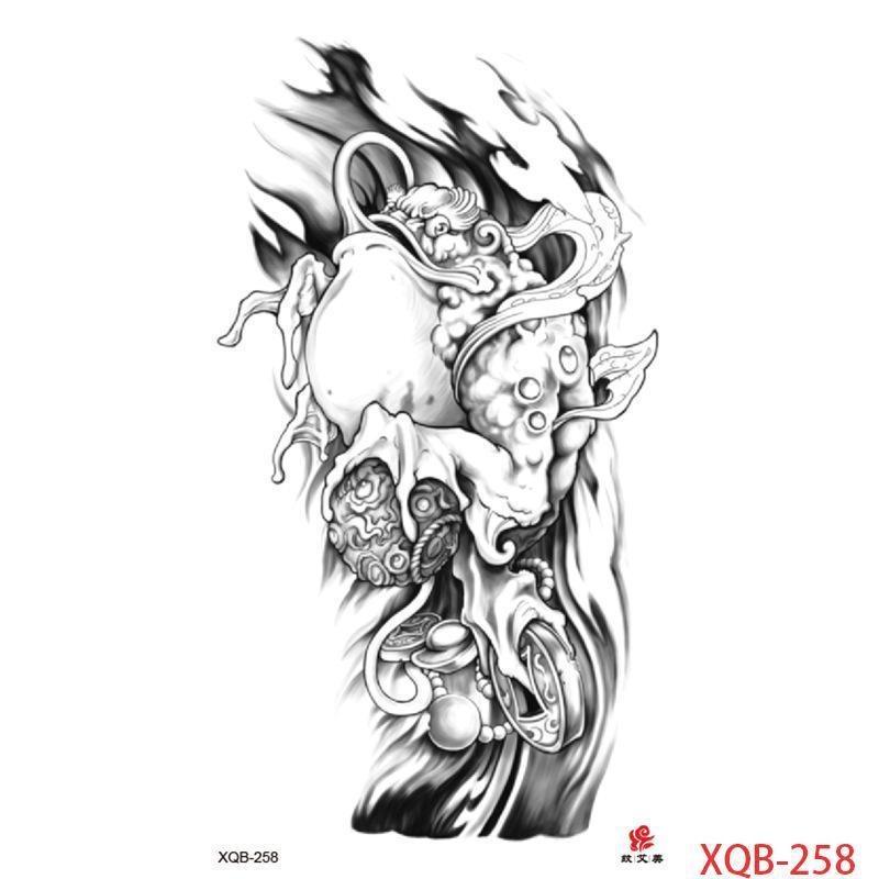 1PCS Waterproof Tattoos Temporary Tattoo Sticker Flowers Rose Body Tattoos for Women Art Arm Hand Tattoos Wolf Tiger Lion Painting Tatoos