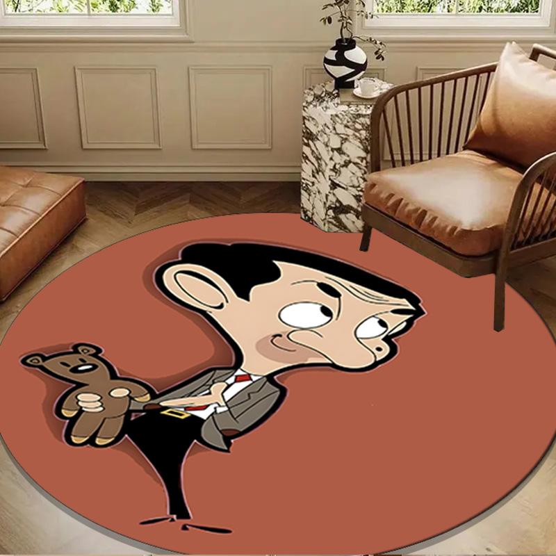 Mr. Bean Adventure Round Rug for Livingroom,Bedroom, Palyroom, Chair Rug, Area rug, Circle Carpet, Large Size Fan Christmas gift