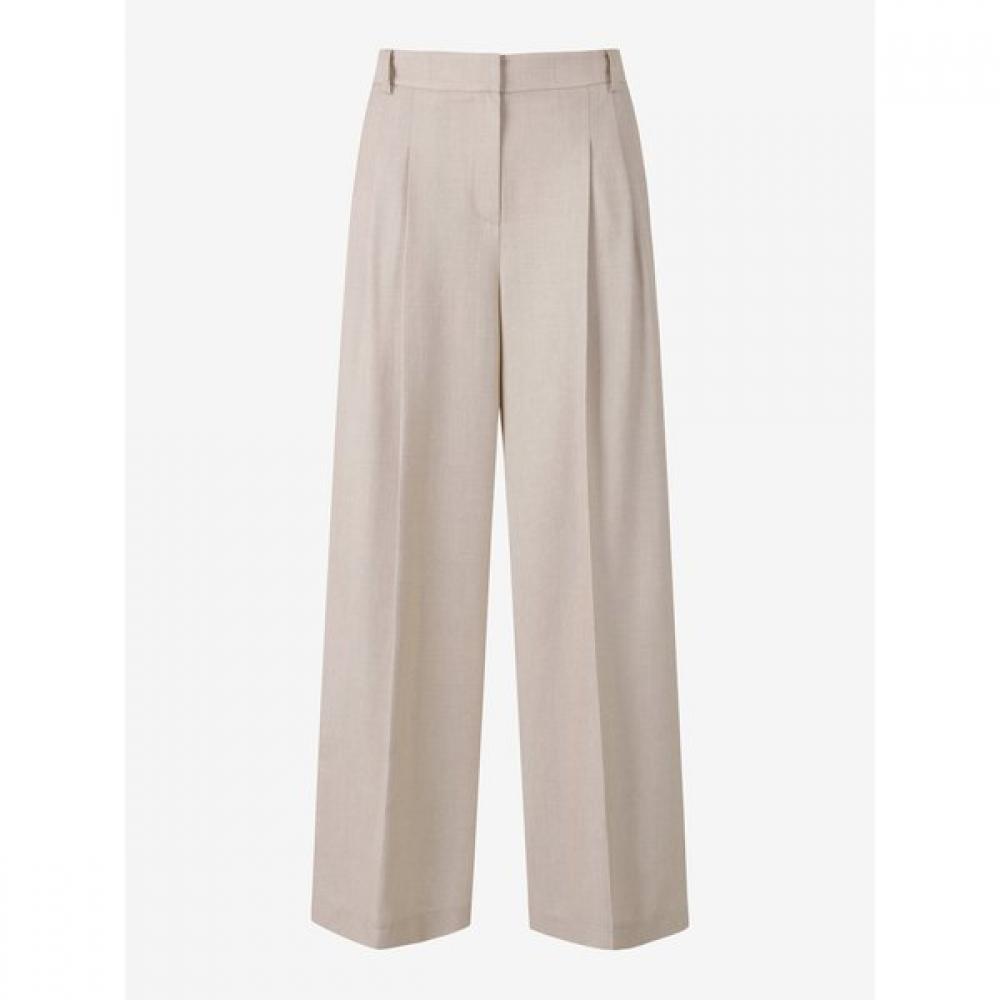 Cc Collect Linen Blend Back Banding Tuck Wide Pants C252msa043
