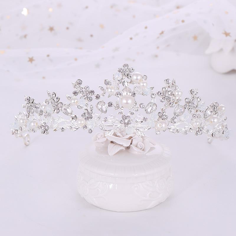 Bridal Crown Hairpiece Silver Wedding Hairpiece Accessory For Bridal Gown