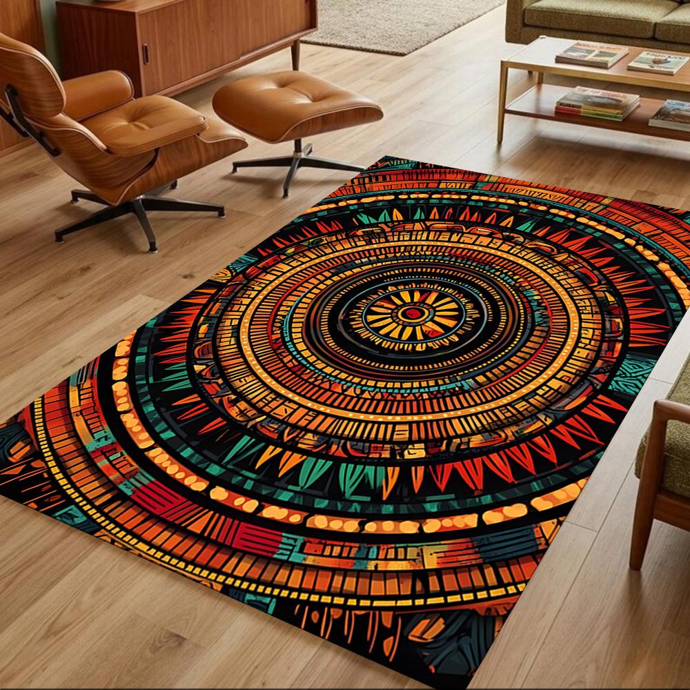 Mystic Tribal Pattern Art Non-Slip Home Carpet Design for Office Decor Living Room Gift