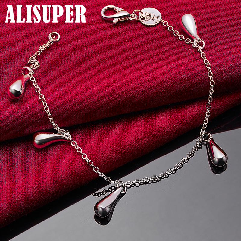 Ювелирные изделия из стерлингового серебра 925 пробы с пятью каплями воды и дождевой каплей