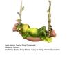 Swing Frog Hanging Ornament Outdoor Garden Tree Hanging Lying Sleeping Frog Statue Figurine Resin Cartoon Animal Sculpture Decoration