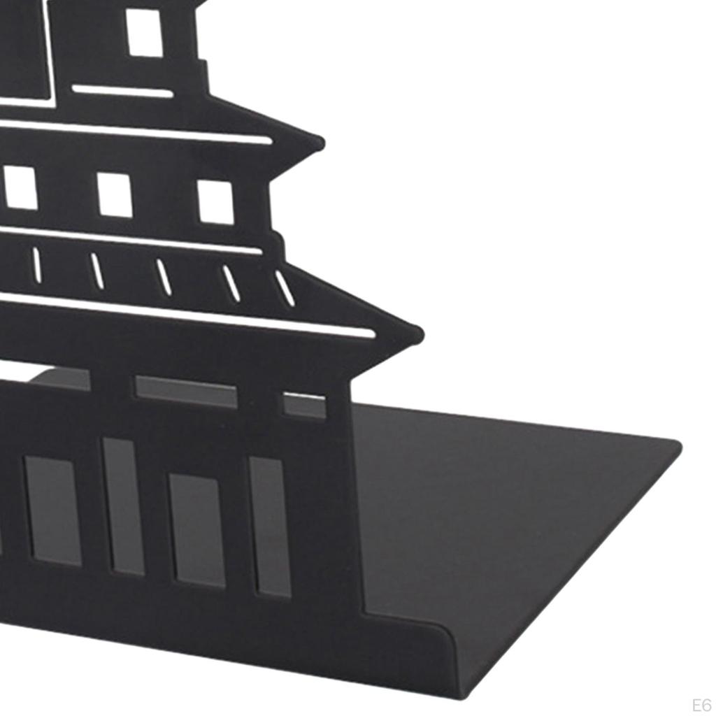 Architecture Silhouette Metal Bookend Book Ends Supports Anti Skid Stoppers Durable