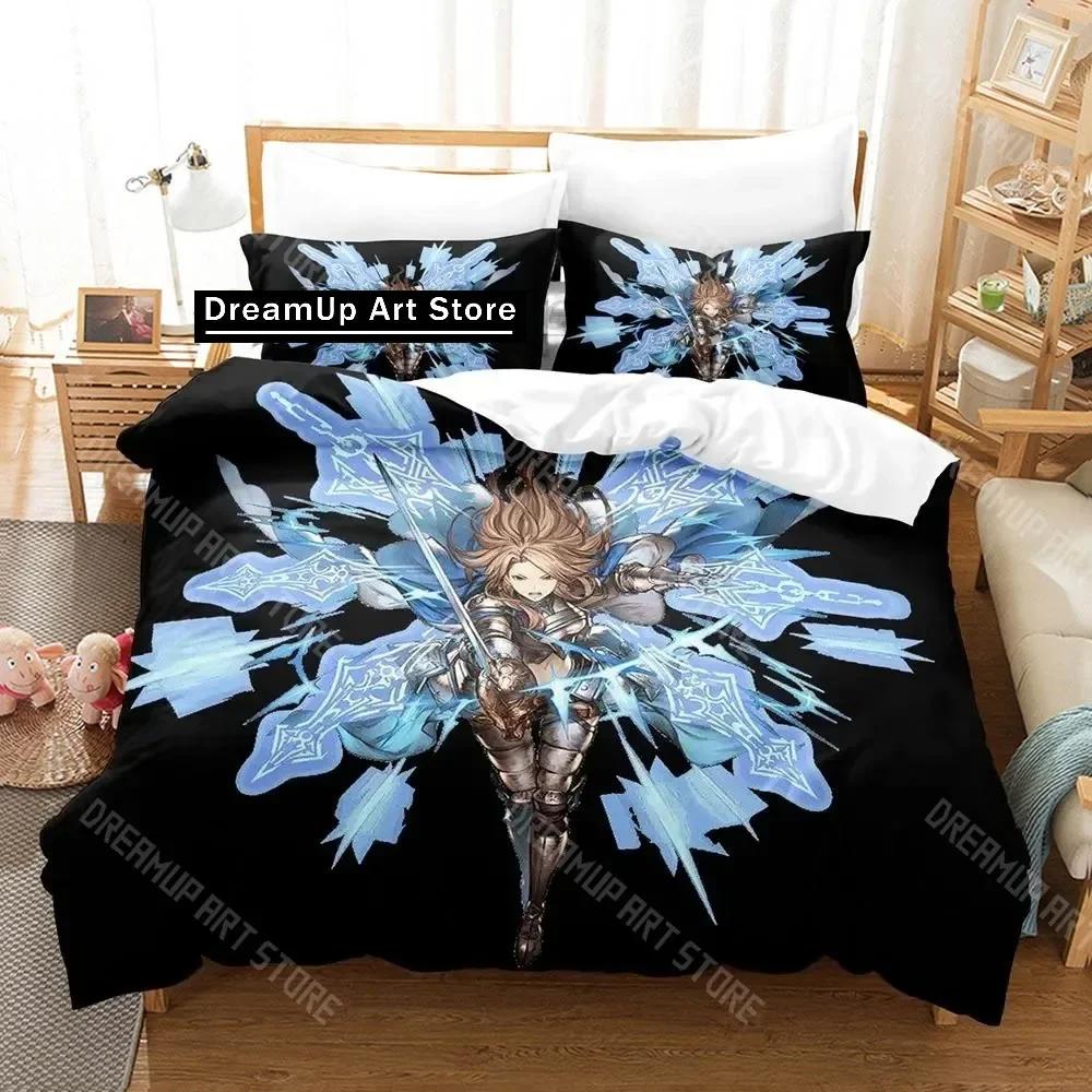 3D Печать Granblue Fantasy Комплект постельного белья Односпальный Полуторный Двуспальный Евро Размер Кинг-сайз Комплект для кровати Взрослый Детская спальня Комплекты с пододеяльником 3D Печать Аниме