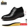 Elevator Men Shoes Genuine Leather Business Dress Retro Gentleman Formal Carved Brogue Height Increasing Shoes Men High Quality
