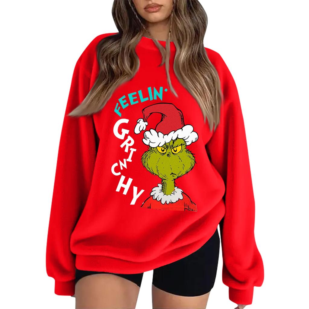 Женский рождественский флисовый свитшот с принтом