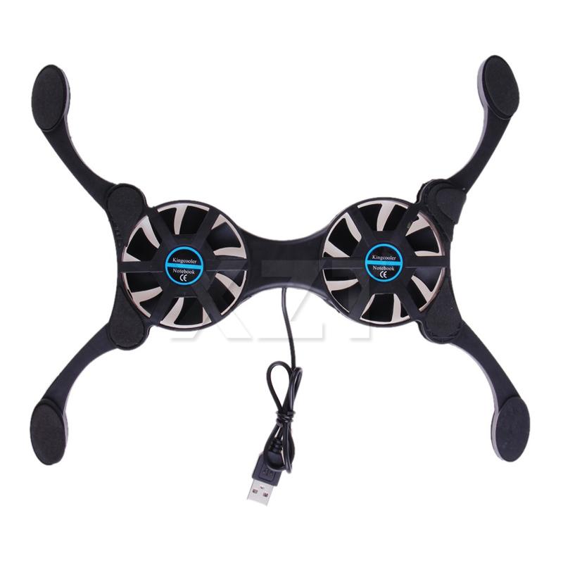 1PC Foldable USB Cooling Fan CPU Cooler Mini Octopus Notebook Cooler Pad Quiet Stand Double Fans for 7-15 inch Notebook Laptop