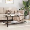 VidaXL Coffee Table with Black Glass Top 98.5x50x40 Cm Steel, Side Table, Living Room Table, Tea Table, End Table 845981