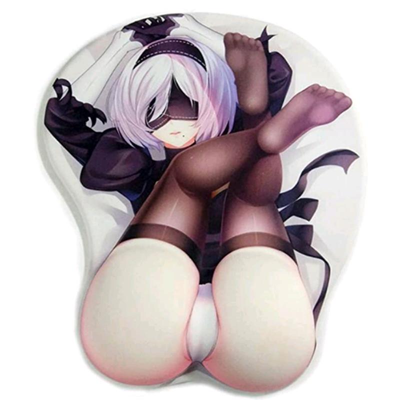 Нескользящий 3D милый коврик для мыши аниме сексуальная девушка Nier 2B 3D набедренные мягкие коврики для мыши с подставкой для запястий игровой коврик для мыши для LOLCSGO 26*22