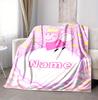 Custom Name Peppa Fairy Flannel Blanket Throw Blanket Soft Warm Sofa Bed home Decor Unique Gift