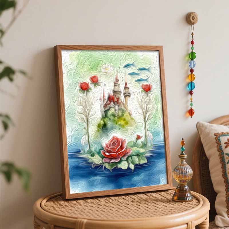 Disney Фэнтезийный замок роза кувшинка рыба painting art ручная роспись набор для рисования ручной работы dsi домашний декор подарок на день рождения