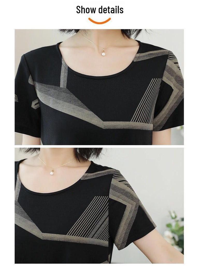 Plus-Size Loose Summer Dress, Age-Defying Medium-Long Casual Skirt