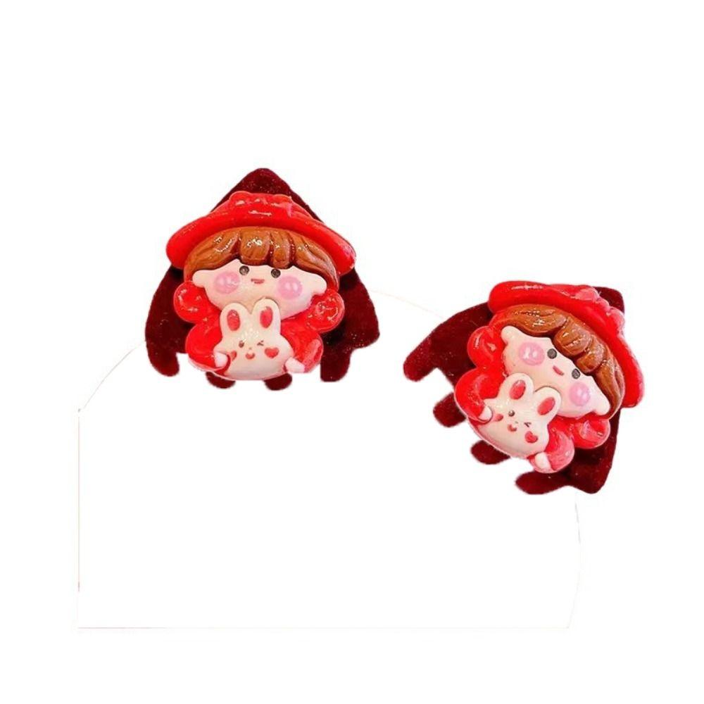 Little Girl Children's Hair Clip Chinese Style Plush Hair Clip Cute Cat Ear Hair Claw Kids
