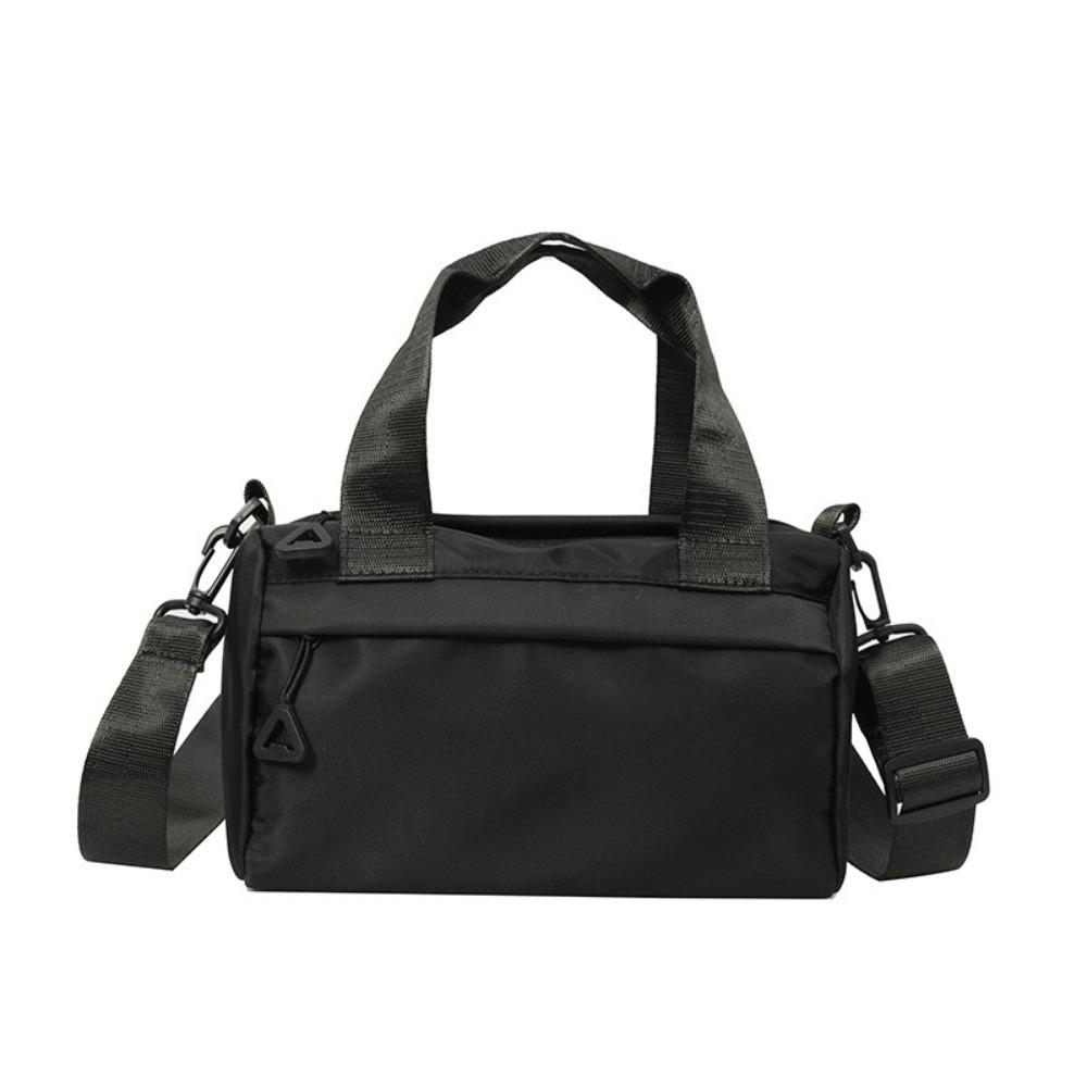 Solid Color Canvas Crossbody Bag Zipper Small Square Bag Portable Nylon Shoulder Bag Travel