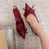 Дизайнерские Новые Летние Женские Сандалии на Высоком Каблуке Модные Мелкие Туфли с Бантом Элегантные Туфли для Свадебной Вечеринки
