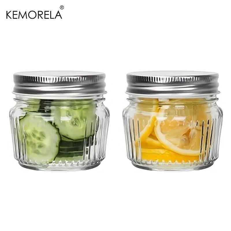 1/2PCS Glass Food Storage Jars - Airtight Kitchen Canisters for Grains, Flour, Sugar & Coffee, BPA-Free Pantry Containers Clear