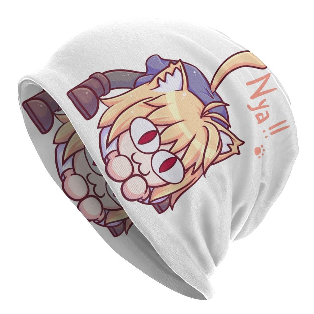 Зимняя теплая шапка Neco Arc Cat Cat Femme с напуском, шапка-бини, хип-хоп, мультяшная комическая игра, уличные лыжные шапочки с черепами, шапки унисекс для женщин