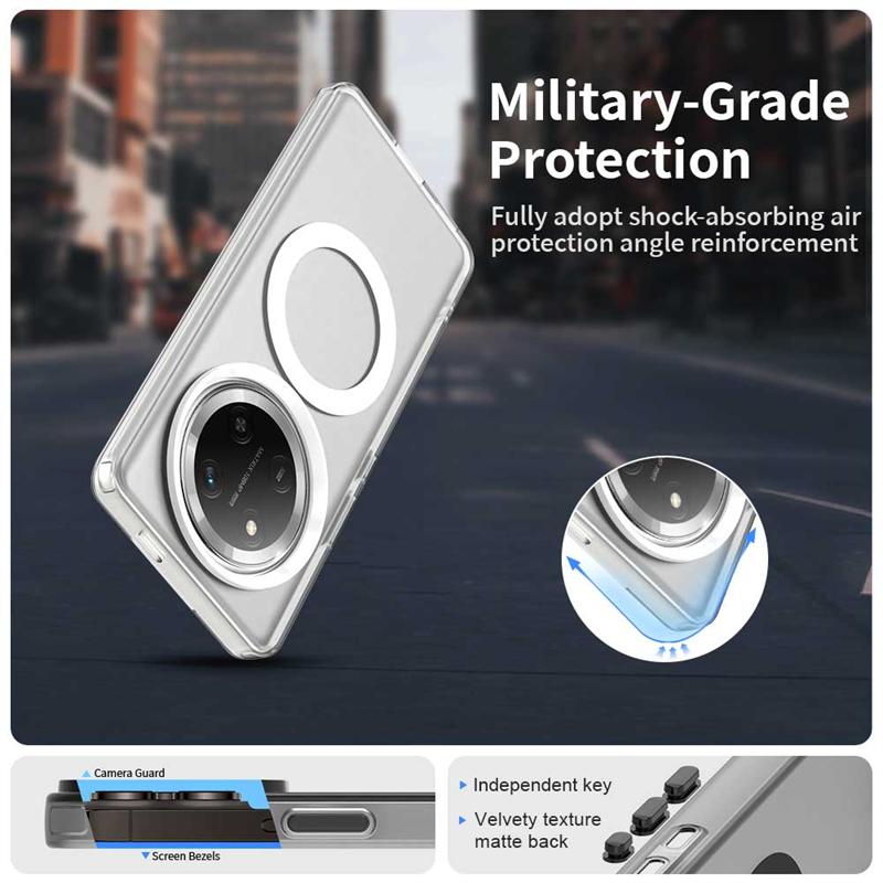 Чехол для Honor Magic 7 Lite Чехол для Huawei Honor Magic 7 Lite Capas New Back Wireless Charging Roundular Magnetic Matte Clear Fundas