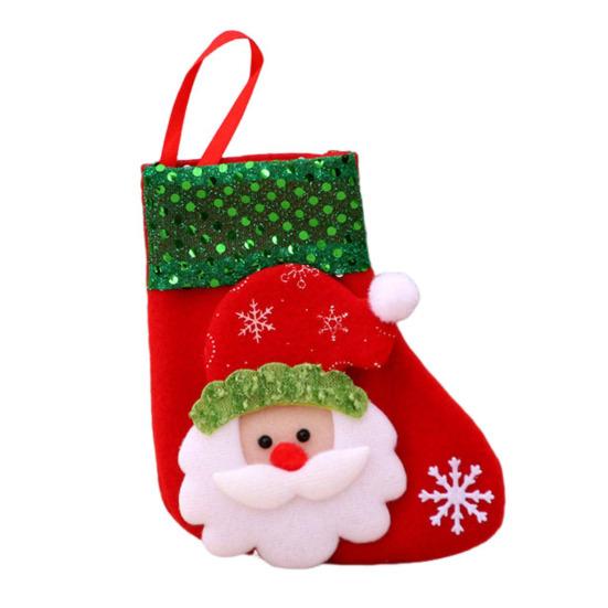 Mini Christmas Stockings 6 Inch Small Christmas Stockings with Glitter Sequin Cuff 3D Snowman Bear Santa Claus Reindeer Hanging Socks