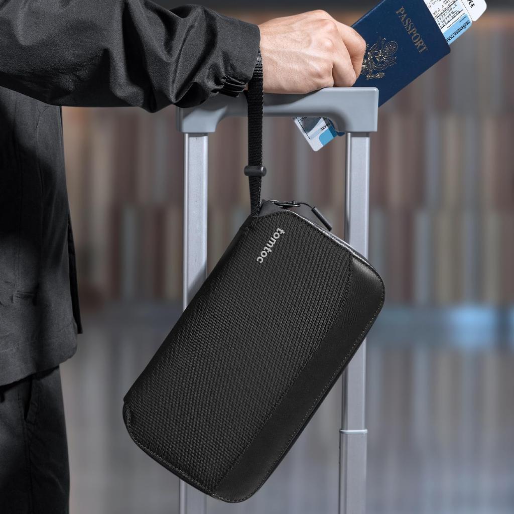 Passport Passport Holds 4 Large Card Passport Water Overseas Business Family Black [tomtoc] Case, Anti-Skimming, Cover, Books, Capacity, Holder,