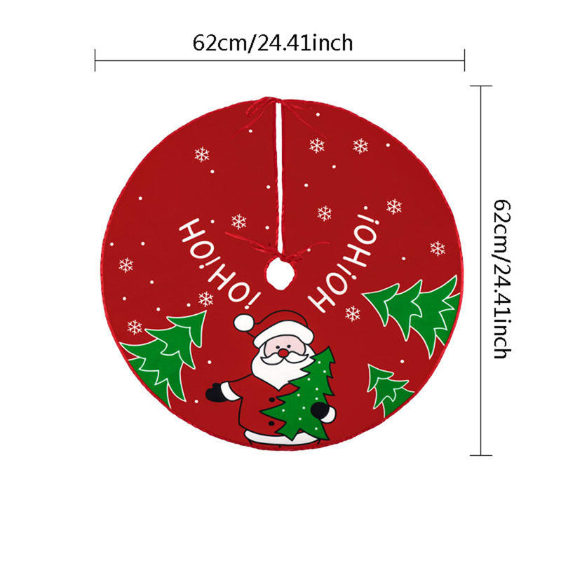 Cute Santa Snowman Printed Christmas Tree Skirt Mat Farmhouse Tree Skirts Indoor Ourdoor Merry Christmas Holiday Party Decor