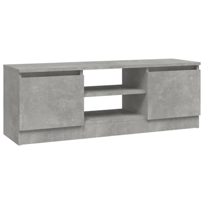 VidaXL Meuble TV avec porte Gris béton 102x30x36 cm 823354