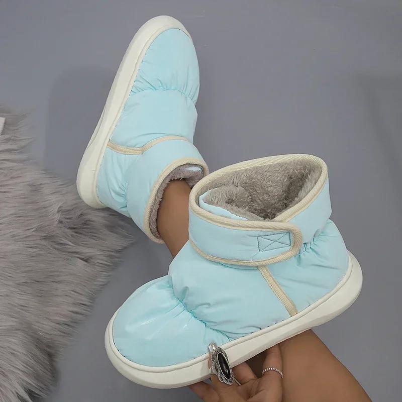 Зимние теплые утолщенные плюшевые водонепроницаемые зимние ботинки женские нескользящие толстые ботинки с хлопковой подкладкой ботильоны женская обувь для активного отдыха 2025