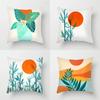 Наволочка с принтом листьев и заката, современная пейзажная цветная наволочка для украшения дома, модный набор подушек 45x45 см