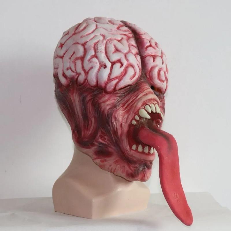 Long Tongue Brain Latex Mask