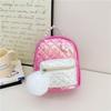 Gradient Backpack Kids With Pearl Handheld Plush Ball And Decoration Flower