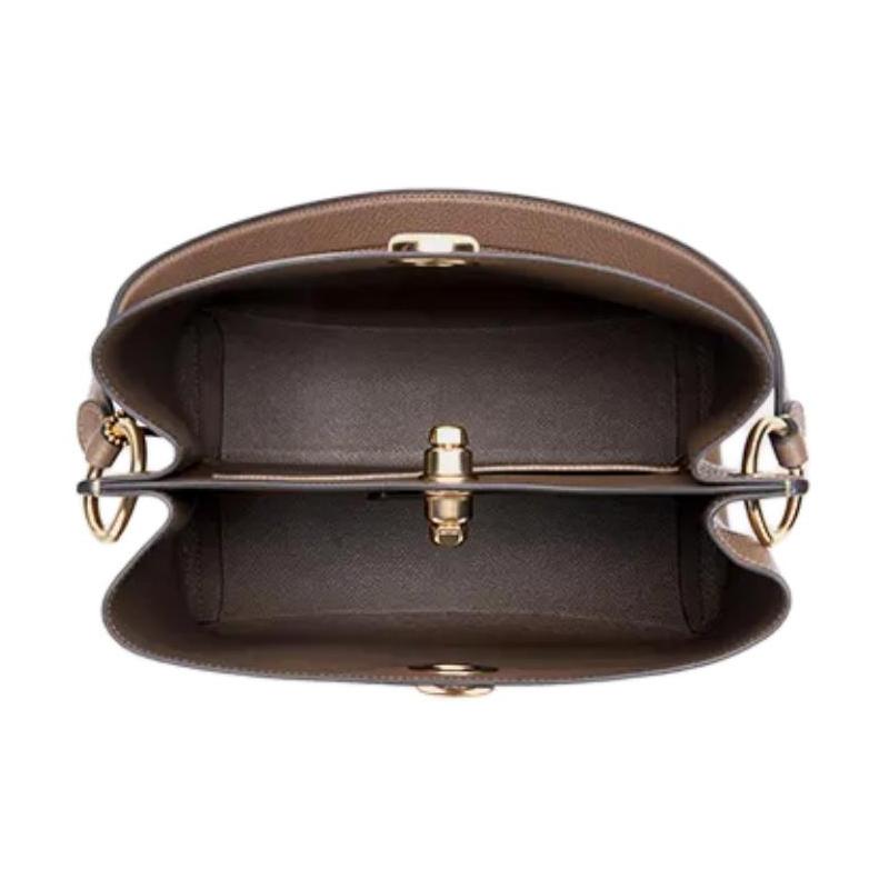 COACH Charlie 26 detachable shoulder strap with knob closure cow leather bucket bag shoulder crossbody handbag medium women's dark brown
