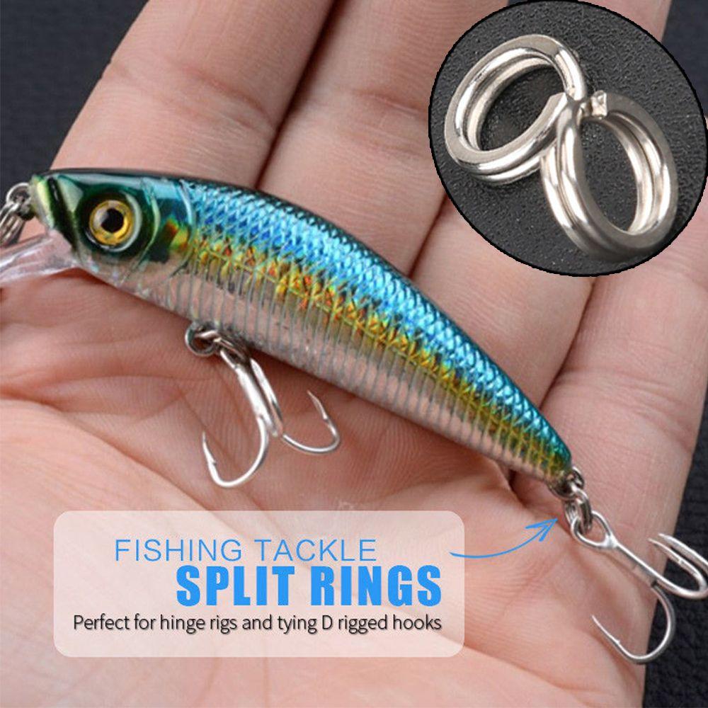 Lot Line Tackle Durable High Quality Fish Connector Stainless Steel Swivel Snap Fishing Split Rings