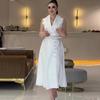 2024 Elegant French Style Sleeveless Solid Color Slimming Long Dress for Women
