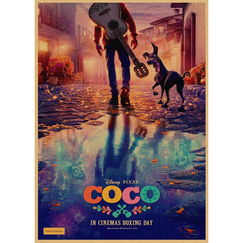Ретро Аниме Постер из Крафт-бумаги Coco - Декоративное Настенное Искусство Фреска