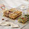 Коробка для снеков и конфет с прозрачной крышкой, разделенная, в стиле легкой роскоши
