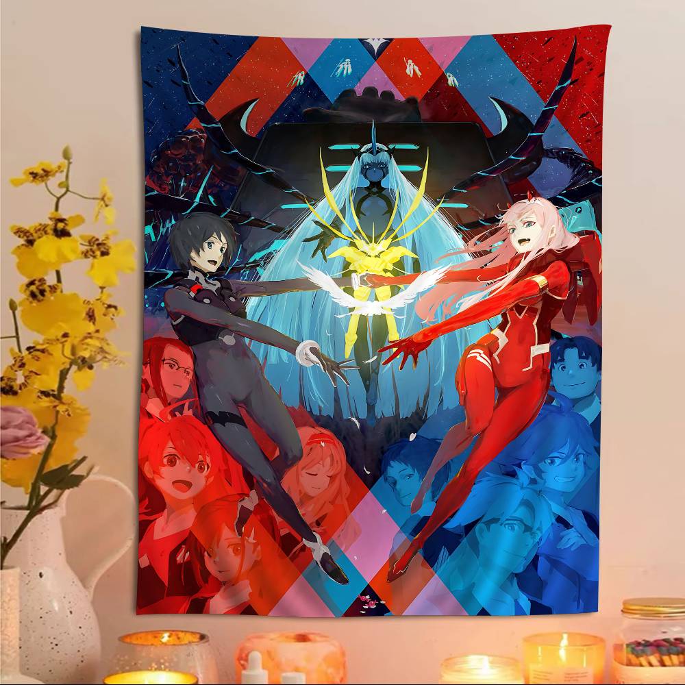 Darling In The Franxx Мультфильм Хиппи Настенные Гобелены Искусство Научная Фантастика Комната Домашний Декор Каваи Комната Декор