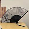 1 шт., ручной веер, тканевый складной веер, танцевальный веер, свадебный подарок ручной работы, двухсторонний бамбуковый