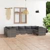 Day and Night - Day and Night Garden Furniture Set 9 Pieces and Gray Synthetic Rattan Cushions