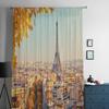 Вид на Эйфелеву башню на закате Париж Франция Прозрачные шторы для гостиной Тюлевая занавеска на окно Спальня Кухня Вуаль Драпировки