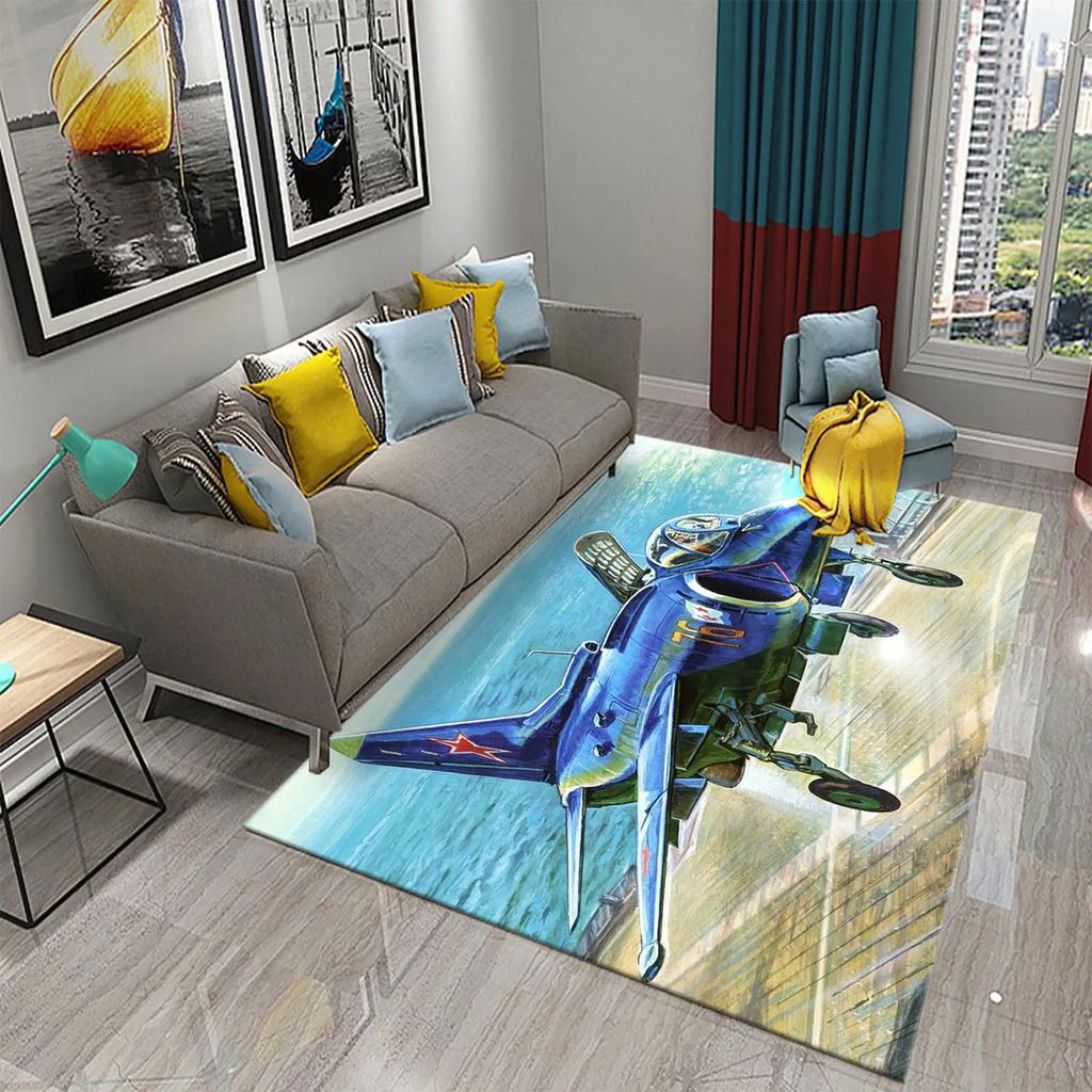 3D Красочный Ковер-картина маслом с самолетом для декора гостиной, спальни, коврики для ванной, кухни, нескользящий коврик для пола, ковры для домашнего декора