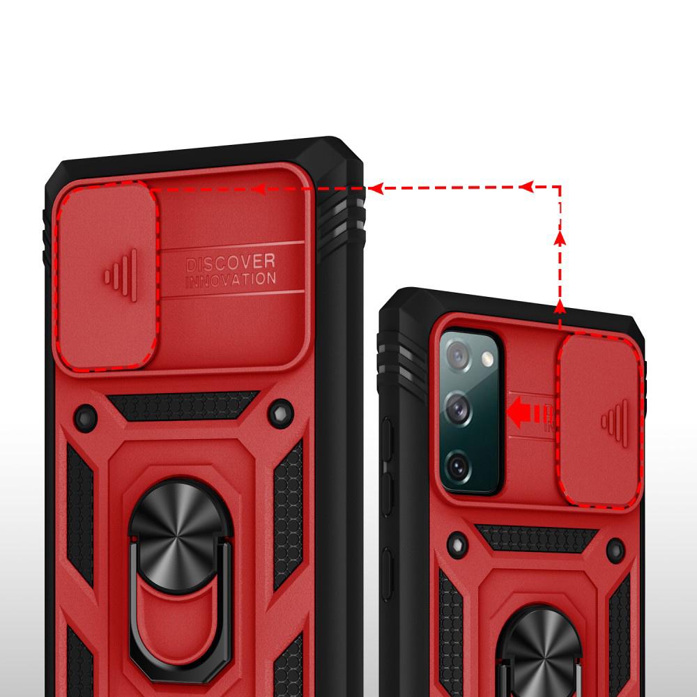 Armored case for Samsung Galaxy S20 FE, CamShield Slide, red