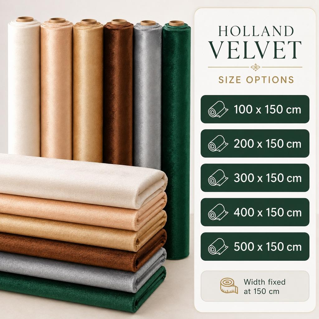 Holland Velvet Fabric 110cm Wide Soft Upholstery Sofa Curtain Tablecloth Wedding Backdrop Cushion DIY Cloth Material Solid Color