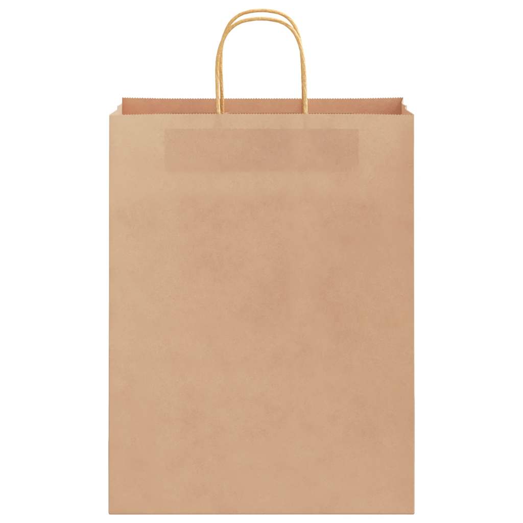 Torby Papierowe Kraft 50 Szt. Z Uchwytami Brązowe 32X12X42 Cm