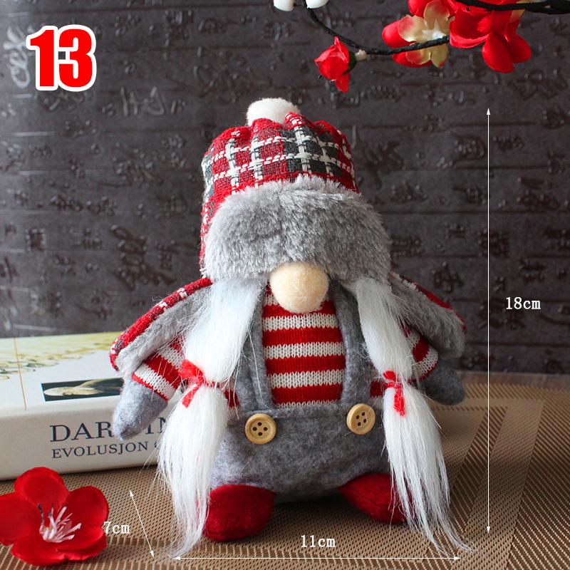 34 Styles Knitted Fabric Swedish Tomte Dwarf Rudolph Gnomes Dwarf Santa Claus Faceless Plush Doll