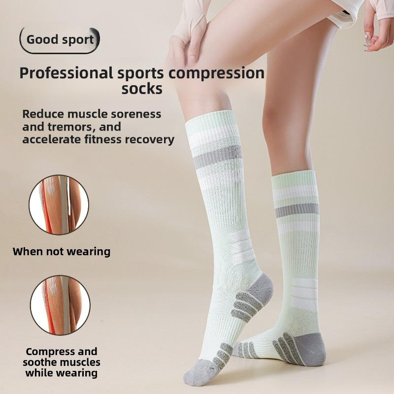 Female Professional Running Hiking Cycling Badminton Yoga Pilates Exercise Pressure Long Leg Socks
