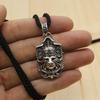 Sterling Silver Lion Head Pendant Gothic Animal Charm Necklace for Men and Women