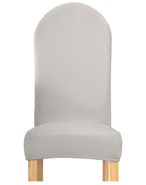 Cover Chair Rounded Backrest Light Gray Velvet