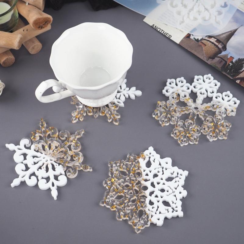 Snowflake Resin Mold Silicone Casting Craft Christmas Mold Decoration Necklace Earring Pendant Keychain Resin Mold