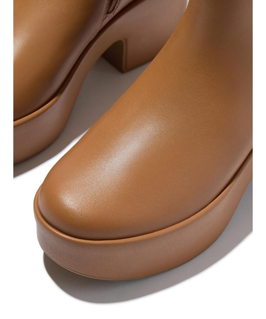 Fitflop Women'S Platform Leather Heel Ankle Boots - Rich Brown (Ft59K2B19D)